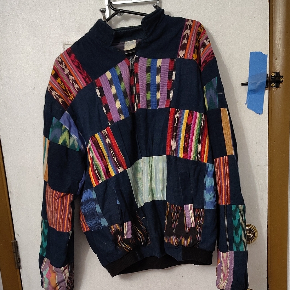 Guatemalan Patchwork Insulated Jacket Xl - image 1